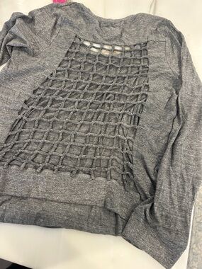 Chaser Gray Knit Open-Back Sweater-large